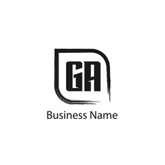 Initial Letter GA Logo Template Design