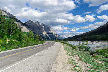 Dramatic landscape along the Icefields Parkway, Canada