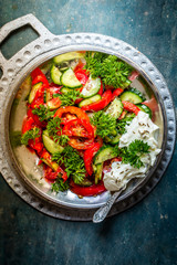 Summer salad with tomato