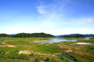 Beatiful landscape for the River and forest mountain in national park of thailand.
