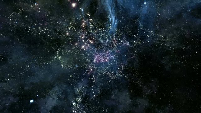 Traveling through star fields in deep space (Loop).