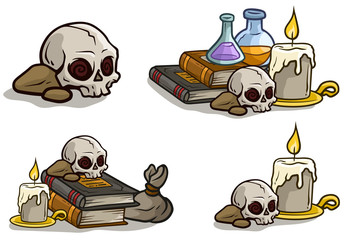 Cartoon different magic stuff vector set vol. 2