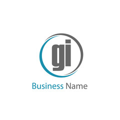 Initial Letter GI Logo Template Design