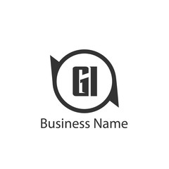 Initial Letter GI Logo Template Design