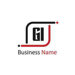 Initial Letter GI Logo Template Design