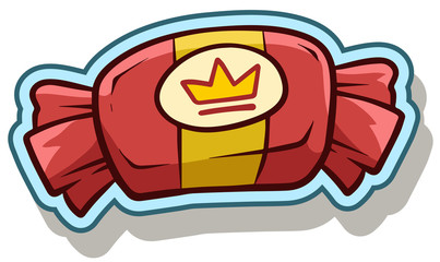 Cartoon sweet candy vector sticker icon