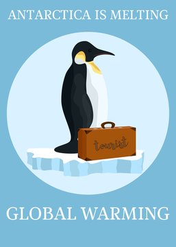 poster global warming penguins at risk