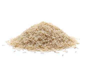 Integral rice pile isolated on white background, clipping path