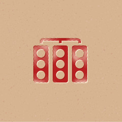 Halftone Icon - Red light sign