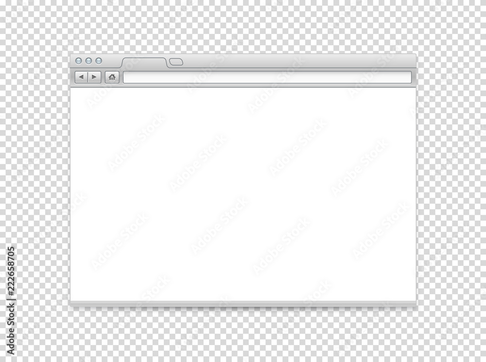 Leinwandbilder White blank website vector mockup. Vector object isolated on transparent background
