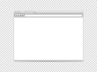 White blank website vector mockup. Vector object isolated on transparent background