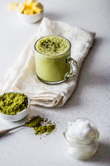 BULLETPROOF MATCHA. Ketogenic keto diet hot drink. Tea matcha blended with coconut oil and butter....
