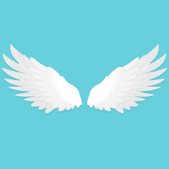 wei&szlig;e Fl&uuml;gel Flat Design Icon