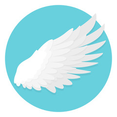 Obraz premium weiße Flügel Flat Design Icon