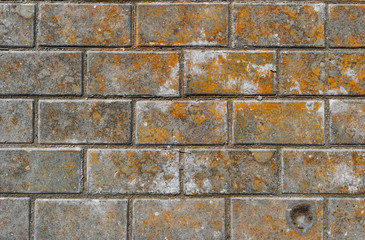 Pavement. Sidewalk tiles background. Pavement tiles. Top view. Closeup. Footpath. Sidewalk. Dirty pavement tiles. Orange spots