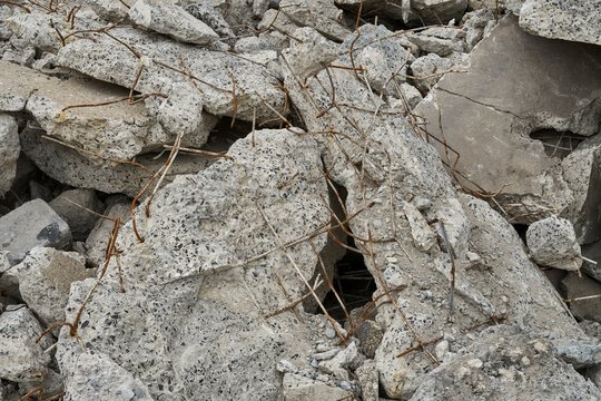 Building rubble, demolition material, terrazzo