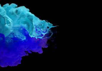 Acrylic colors in water. Ink blot.