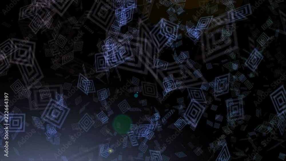 Poster Square Target Sign Flickering Moving Particle Animation Background