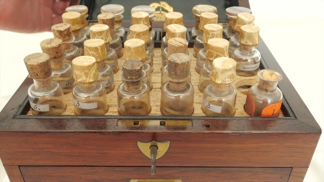 Antique 19th century homeopathic medicine chest