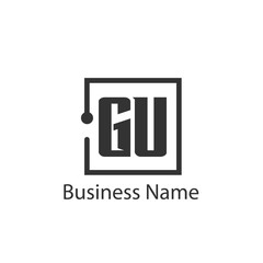 Initial Letter GU Logo Template Design
