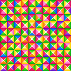 Vector seamless colorful 3d geometric pattern from square blocks. Origami style.