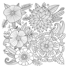Floral background, sketch for your design