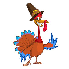 Cartoon funny turkey character for Thanksgiving