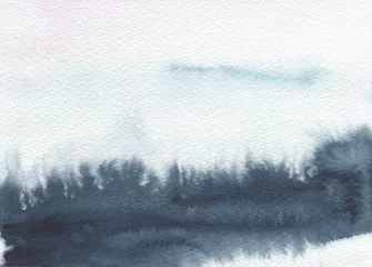 Zelfklevend Fotobehang Abstract watercolor landscape blot painted background. Texture paper. © Liliia