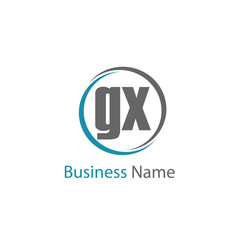 Initial Letter GX Logo Template Design