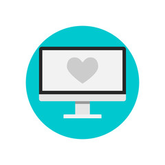 Monitor with heart.Concept of medicine, health and medicine online. .