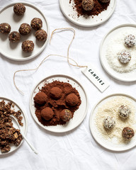 Raw vegan Healthy energy seeds and nuts balls 
