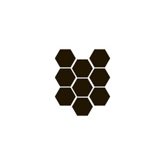 honeycomb bee icon. flat design