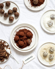 Raw vegan Healthy energy seeds and nuts balls 
