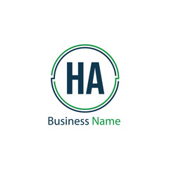 Fototapeta premium Initial Letter HA Logo Template Design