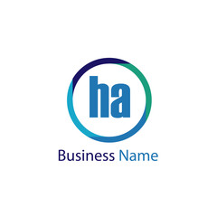 Initial Letter HA Logo Template Design