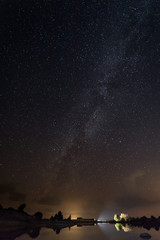 Fototapeta premium Night photography with Milky Way in Natural Area of Barruecos. Extremadura. Spain.