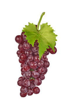 Red Grapes Isolated On White Background