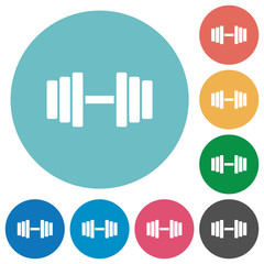 Gym flat round icons