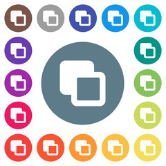 Fototapeta premium Subtract shapes flat white icons on round color backgrounds