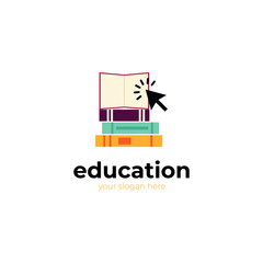 Fototapeta na wymiar education logo template. Online courses,distance learning. Vector design