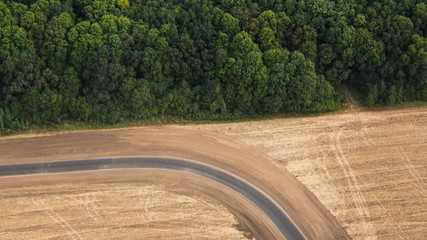 Fototapeta premium country road, view from above