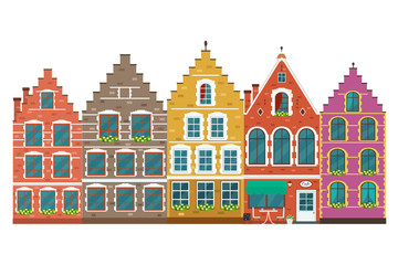 Obraz premium Set of european colorful old houses