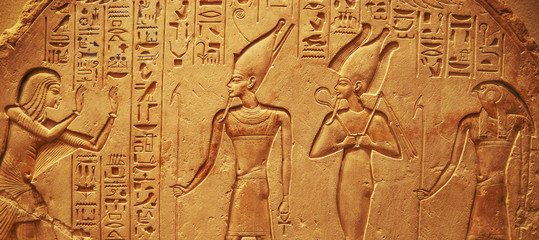 Ancient Egypt hieroglyphs - obrazy, fototapety, plakaty