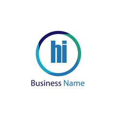 Initial Letter HI Logo Template Design