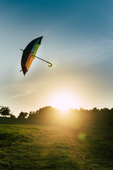 umbrella flying in the sky