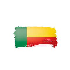 Obraz premium Benin flag, vector illustration on a white background