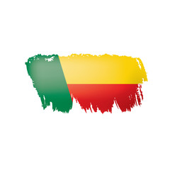 Obraz premium Benin flag, vector illustration on a white background