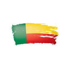 Obraz premium Benin flag, vector illustration on a white background