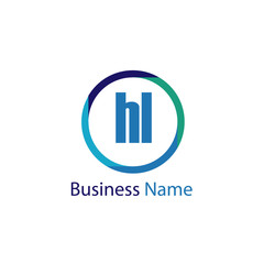 Initial Letter HL Logo Template Design