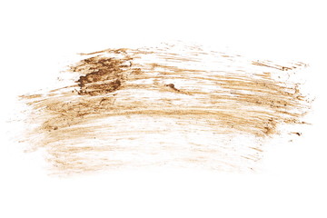 drops of mud sprayed isolated on white background, with clipping path, top view